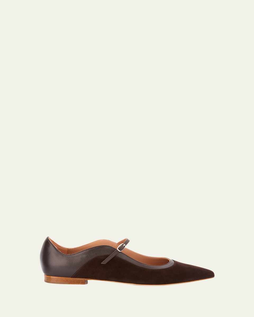 Corina Monoblock Pointed-Toe Ballerina Flats